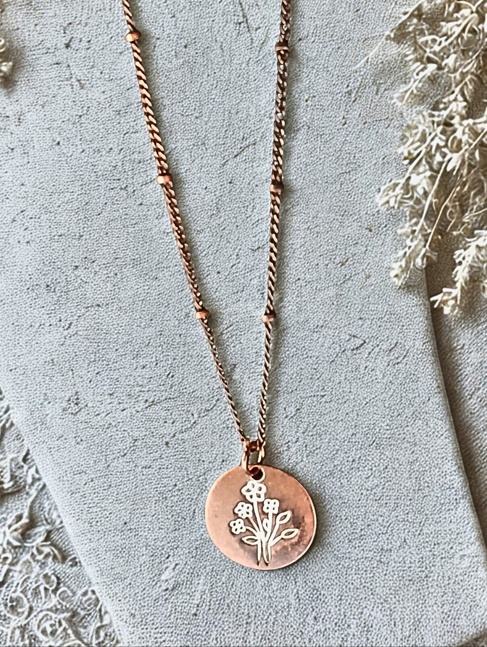 Rose Gold Floral Pendant Necklace - Womens Jewelry